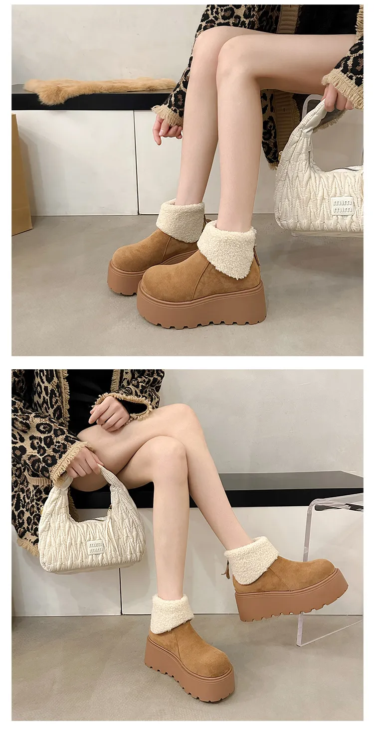 Botas de nieve para mujer en algodón con forro para trekking_voghion.com