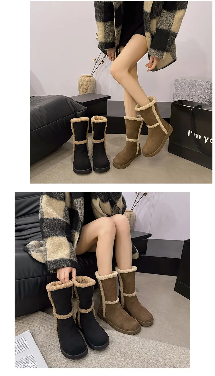 Botas de nieve para mujer cómodas y elegantes con forro polar_voghion.com