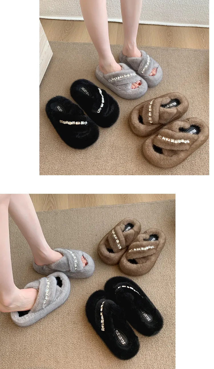 Pantofole donna in cotone con interno in pile per casa ed esterno_voghion.com