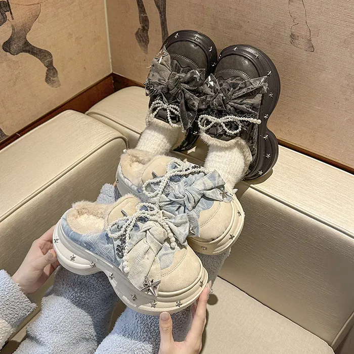 new Free Delivery Designer Woman Short Snow With Plush Lightweight And Non Slip Outdoor Cotton Boots_voghion.com