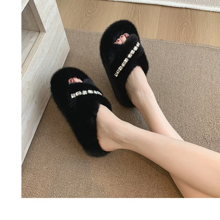 Pantofole donna in cotone con interno in pile per casa ed esterno_voghion.com