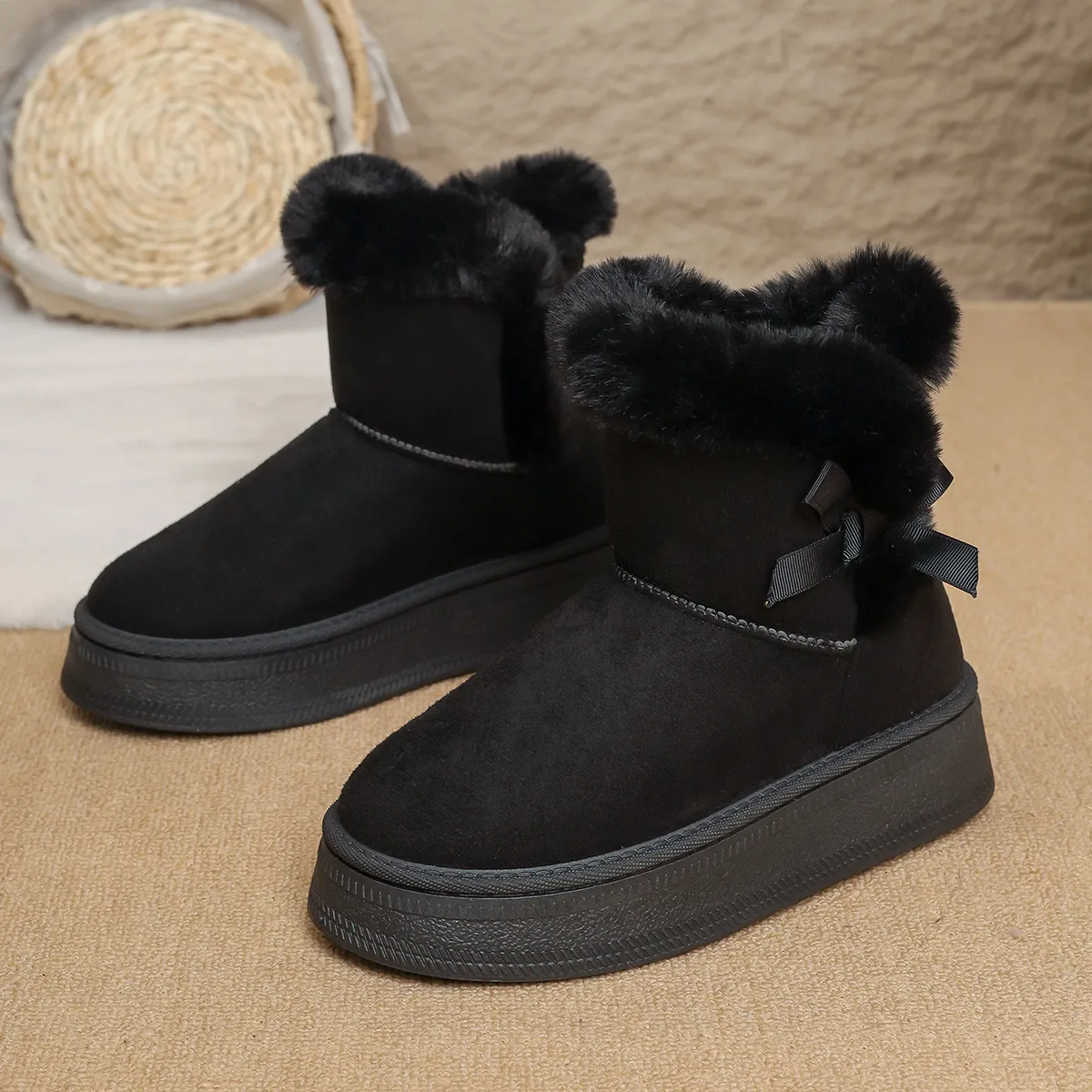 Hot Gratis bezorging Designer Dames Sneeuw met comfortabele dikke zool en zachte warme katoenen laarzen_voghion.com
