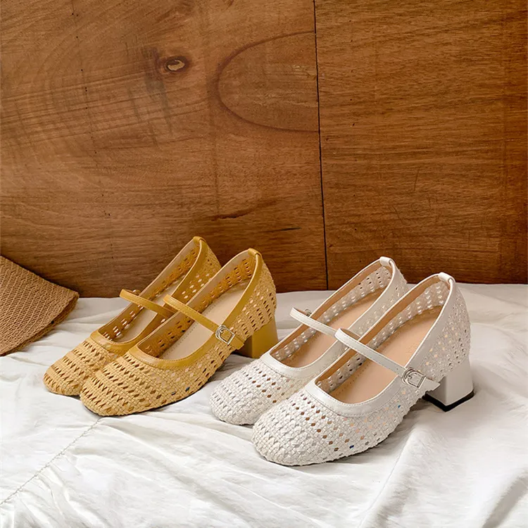 hot Free Delivery Designer Women Board Mary Jane Women's Thick Heel Shallow Mouth Single Shoe Commuting Shoes_voghion.com