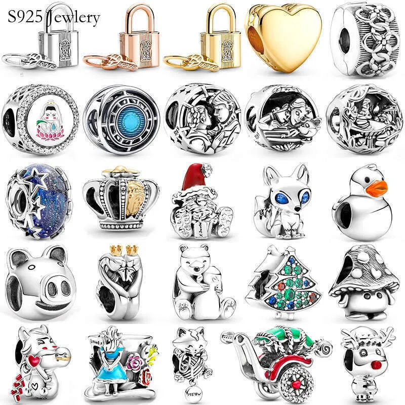 925 Sterling Silver Charm Beads For Charm Bracelets Gift Set_voghion.com