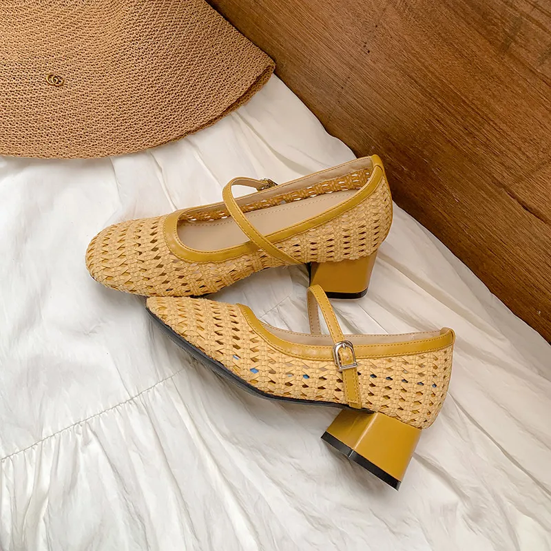 hot Free Delivery Designer Women Board Mary Jane Women's Thick Heel Shallow Mouth Single Shoe Commuting Shoes_voghion.com