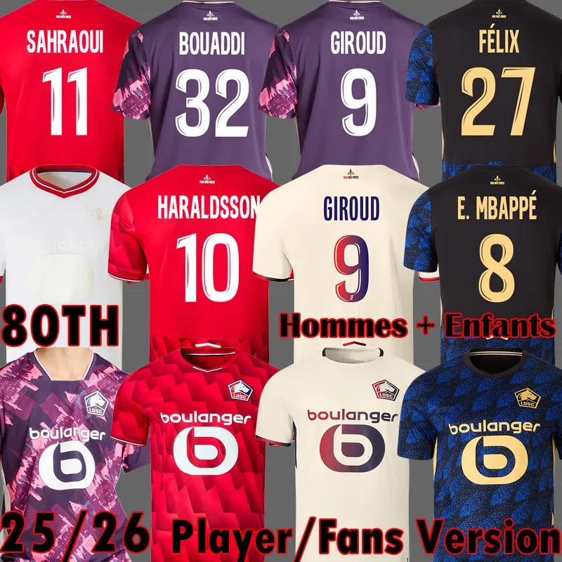 2025 2026 LOSC Lille Soccer Jerseys GIROUD 80 Year From