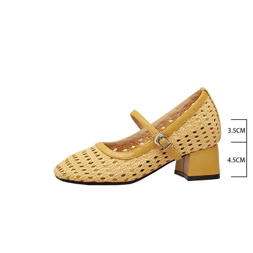 hot Free Delivery Designer Women Board Mary Jane Women's Thick Heel Shallow Mouth Single Shoe Commuting Shoes_voghion.com