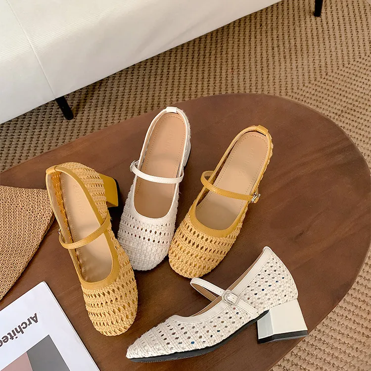 hot Free Delivery Designer Women Board Mary Jane Women's Thick Heel Shallow Mouth Single Shoe Commuting Shoes_voghion.com
