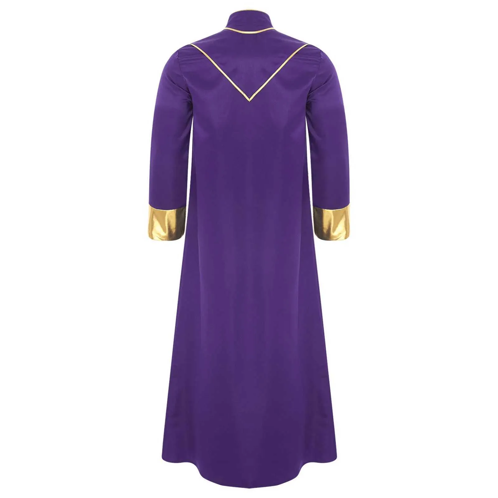 Men's Long Sleeve Priest Vestments Chasuble with Stole Thobe for Catholic Priest Halloween Party Cosplay Costume - Priest Clergy Church Minimization (