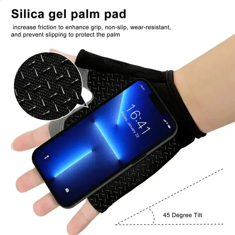 Guanti A Metà Cycling Anti Slip Traspiranti Uomini Allenamenti - Foto 5