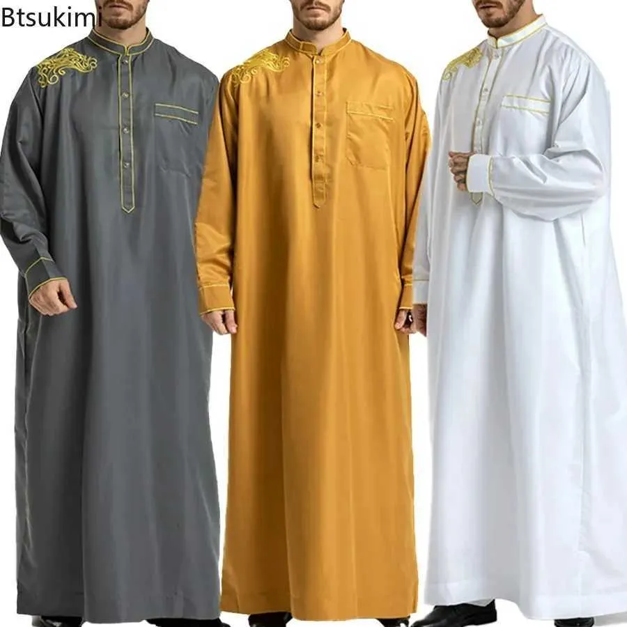 X250821 Mens Muslim Robes Vintage Embroidered Long... From Eisirim, $12 ...