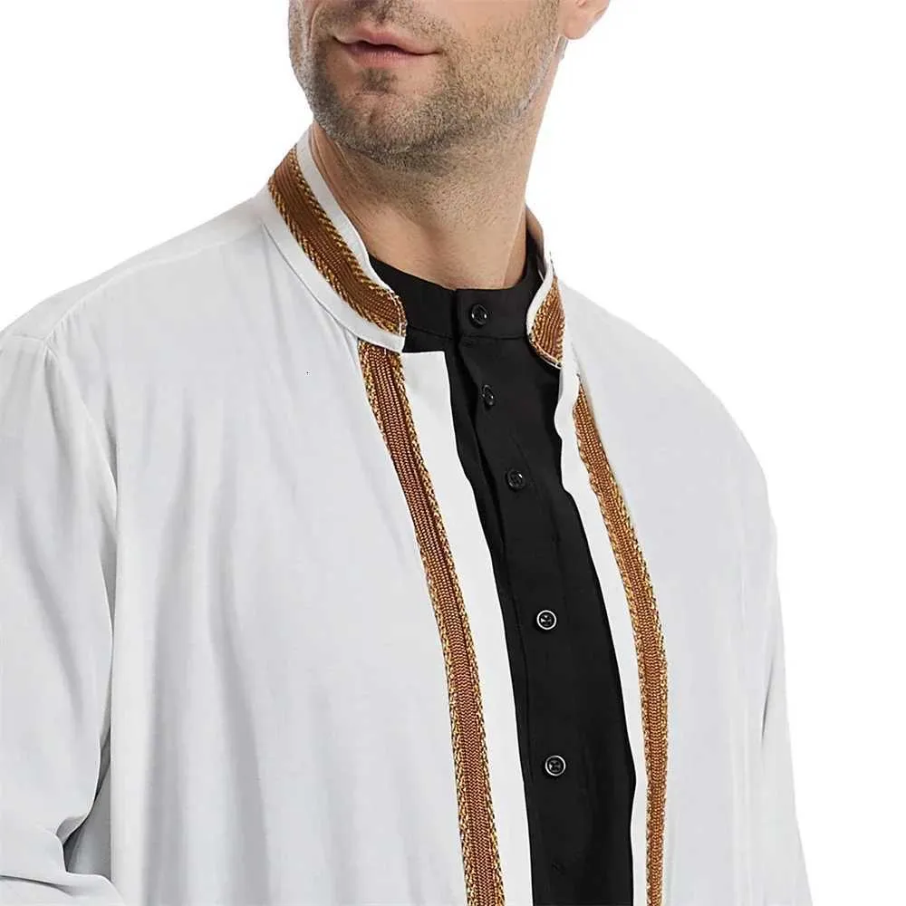 thumbnail image 2 of Boys Muslim Ramadan Robe Suit - Long Sleeve Round Collar Thobe Set 2 of 4