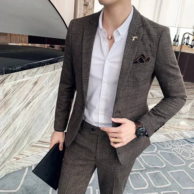 High End Checked Grooms Wedding Suit | Luxury Groom... From Topwang01 ...