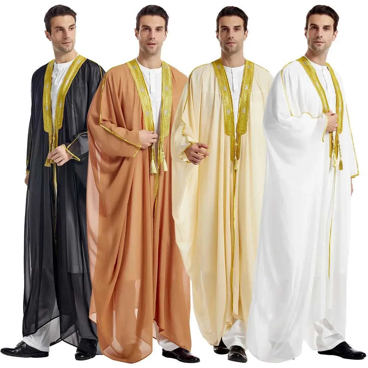 Men's Muslin Robe Islamic Clothing Men Robes Casual Striped Moroccan... From Eisirim, $12 ...
