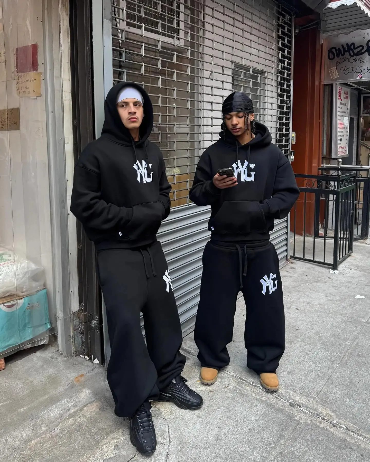 Generisch Joggingpak voor heren, 2-delig, hiphop Y2K