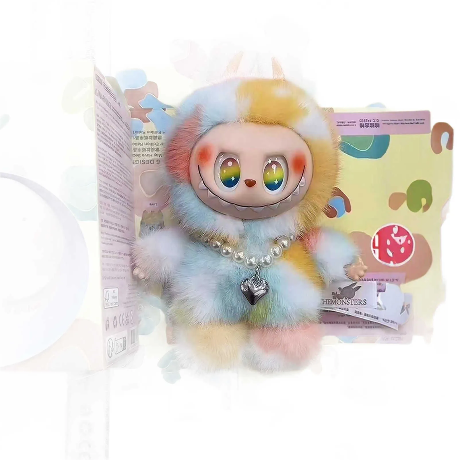 Coque de protection transparente pour peluche assise style Labubu