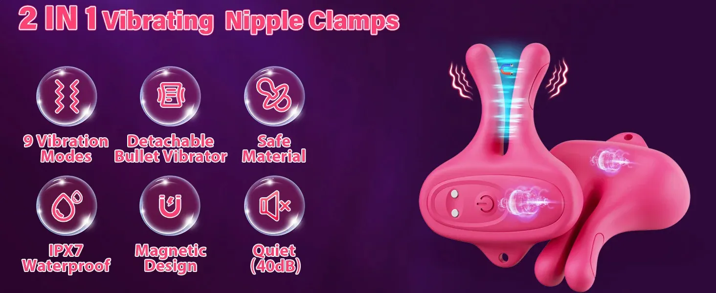 Vibrating Nipple Clamps Vibrator 9 Vibration Modes... From 18,13  | DHgate