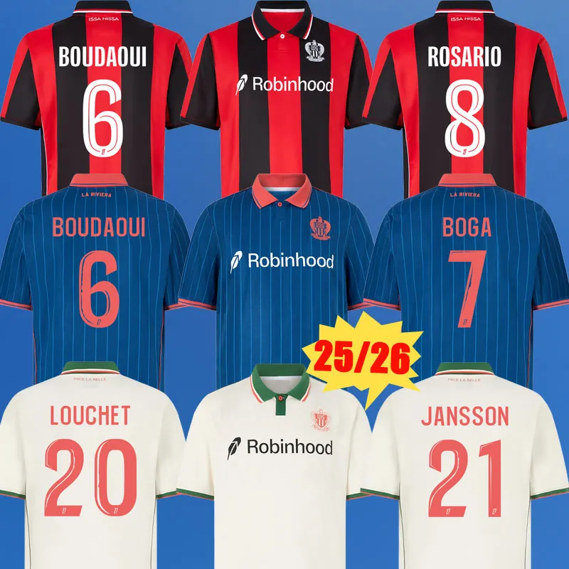 25 26 OGC Nice Boudaoui Boga Rosario Moffi Diop Jerseys De