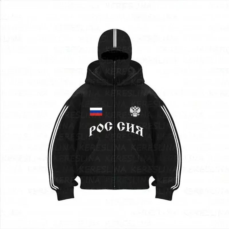 Men's Y2K Hooded Double Zip Knit Hoodie Oversized Sweatshirt with
