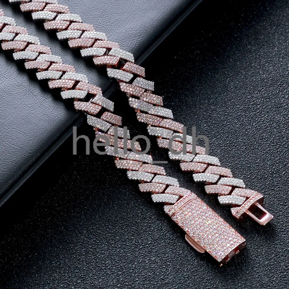 12mm Two Tone Hip Hop Cuban Necklace Rose Gold Plated... From 23 