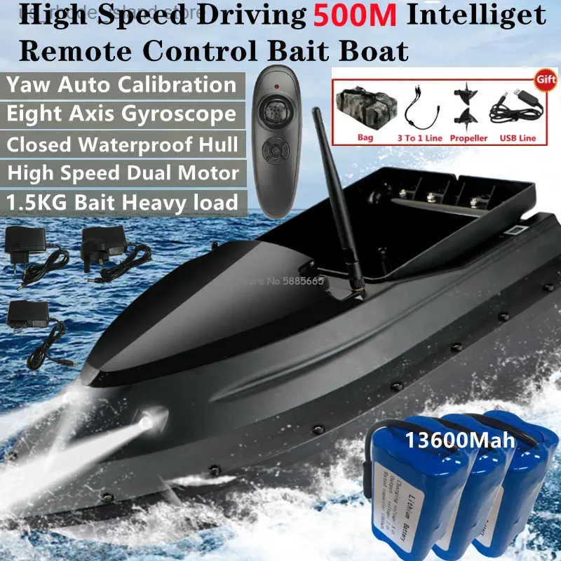 Remote Control Bobber High Speed Driving 500M Smart Remote Control Bait Boat 1.5KG Load Yaw ...