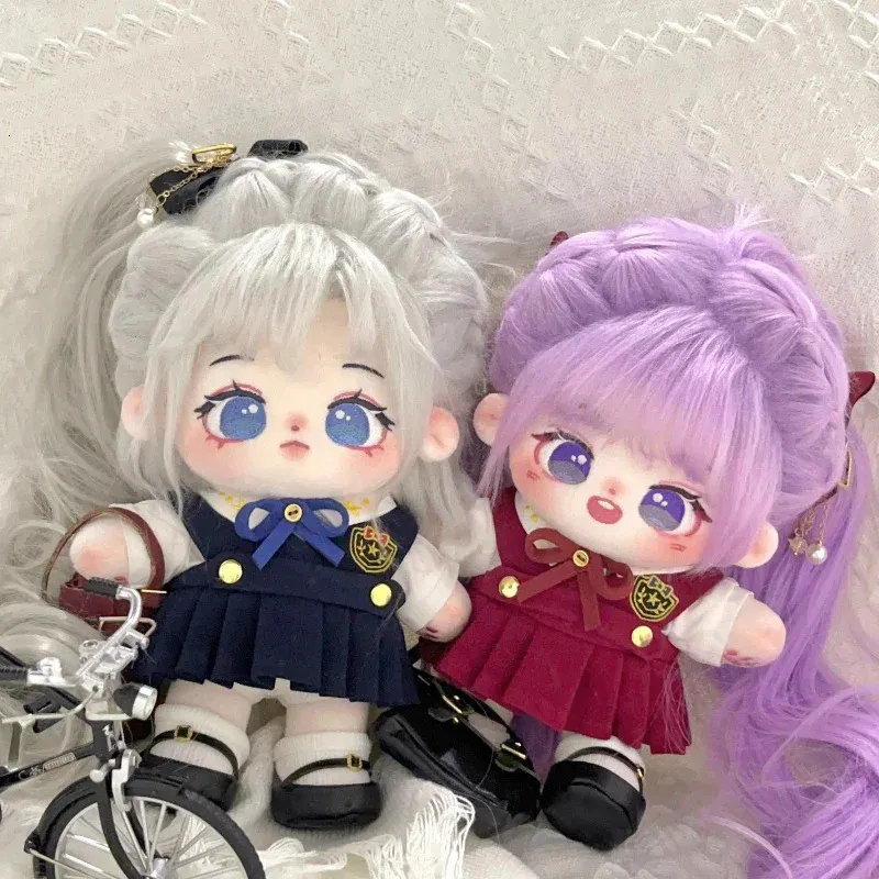 20cmかわいい紫色の髪のコットンドールカワイイ裸ドレスアップコスプレ
