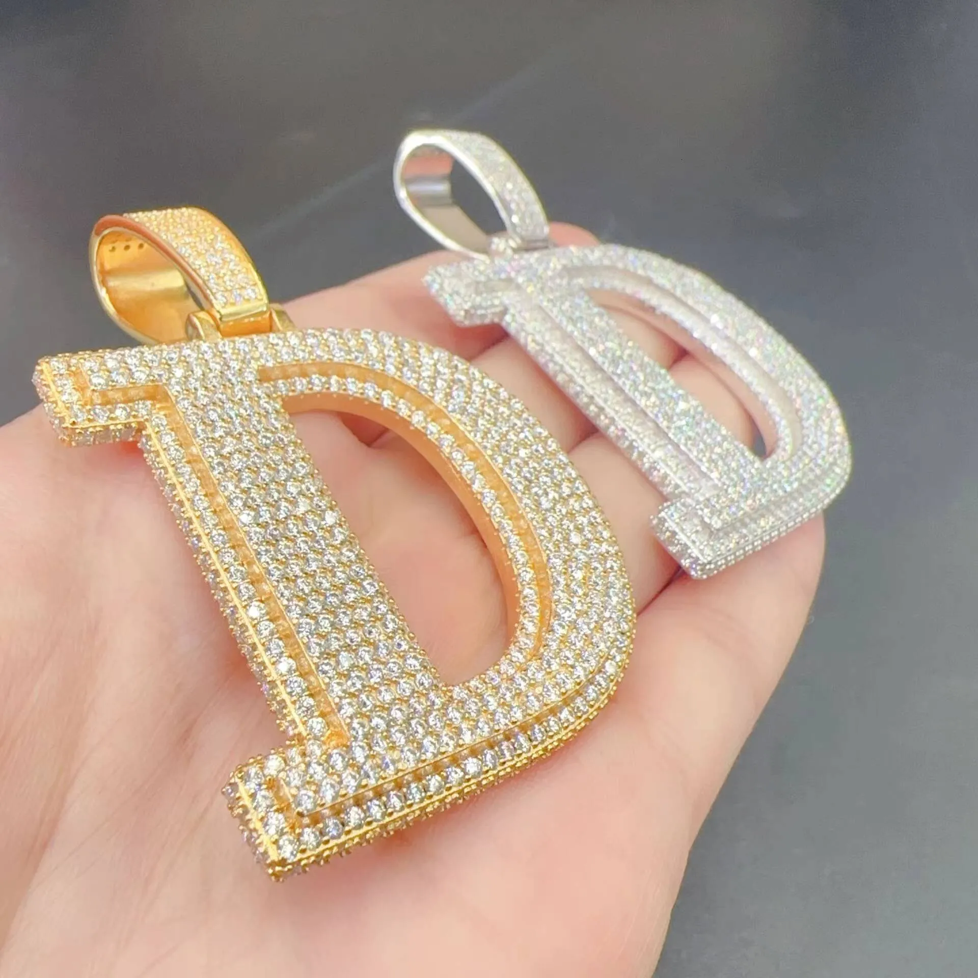Hip Hop Luxury Custom 925 Silver Moissanite Diamond Necklace Iced ...