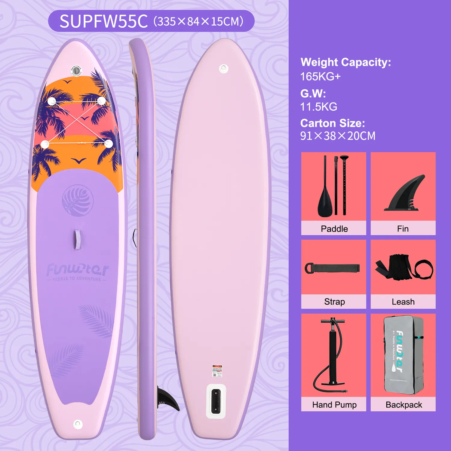 FunWater サーフボード パドルボード 350/335を￥24,119 | DHgate