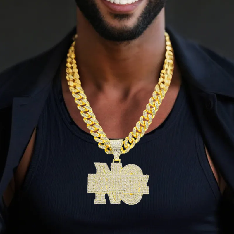 Men Rapper Name Chain Hip Hop Cuban Chain Necklace Personalized Letter... From Woodenarts ...