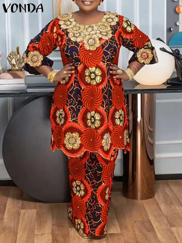vonda loose dress plus size Plus Size VONDA Women Bohemian Long Maxi Dress Long... From Joytech_official, Rs.1,985.82