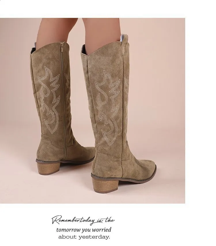 Embroidered Over The Knee Western Cowboy Boots For Autumn Spring_voghion.com