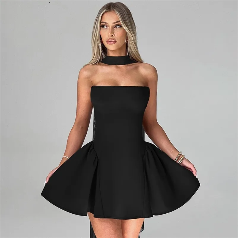 off shoulder a line mini dress Furlla Women Stunning Black Off The Shoulder A-Line Mini Dress with Ruched Bodice, Black / US20W