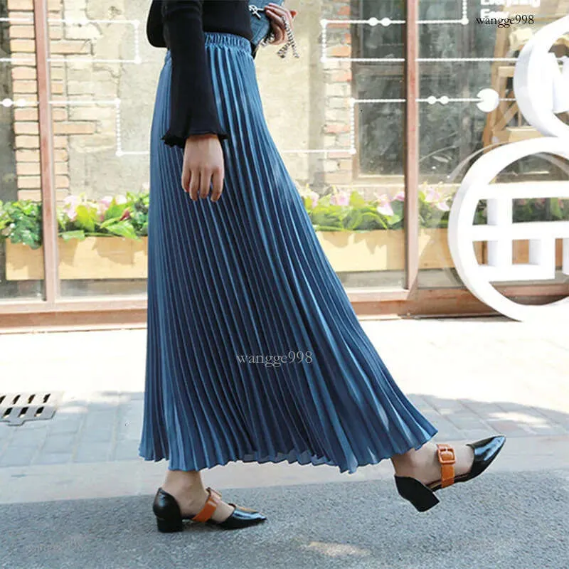 Jupe Plissée Mi-midi En Mousseline Légère - Taille Haute - Pour L'été - Style Décontracté Et Fluide