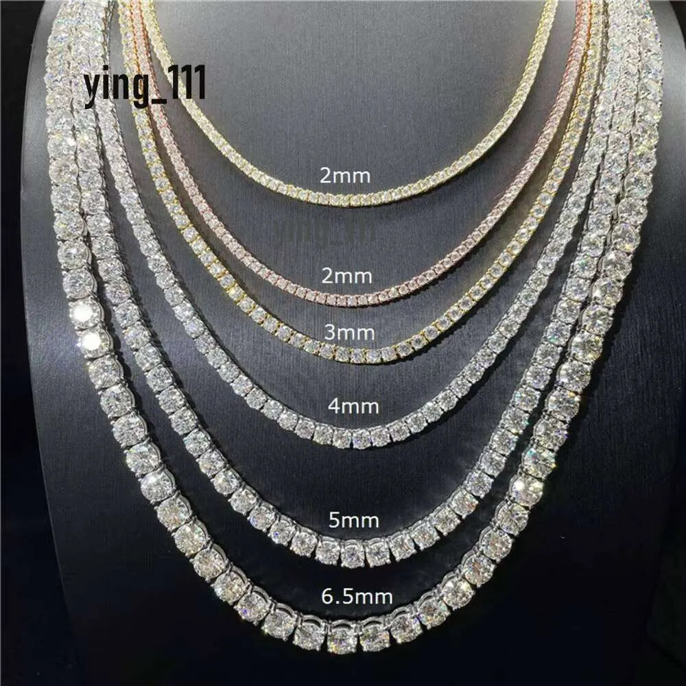 6mm Moissanite Tennis Chain Iced Out Real Diamonds Sterling Silver