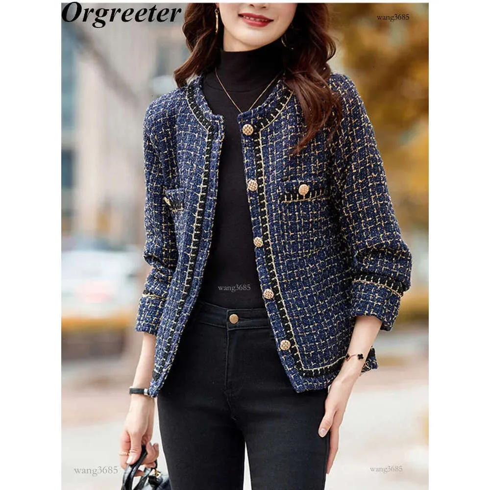 Save Big on Bulk Womens Tweed Blazer Jacket Women's Plaid Tweed Jacket  Vintage O Neck Single Breasted Slim Blazer Coat Gold Thread, Elegant