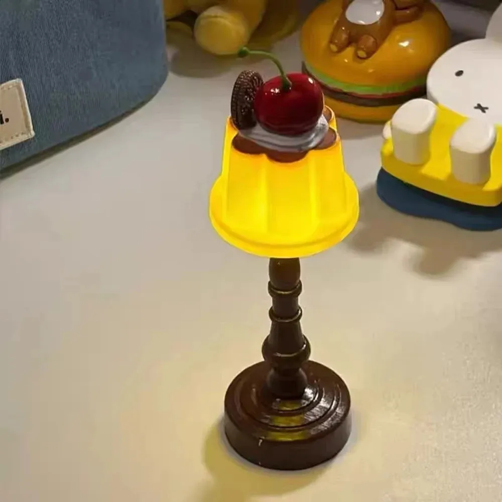 Kawaii Pudding LED Desk Lamp Battery Powered Bedside Bedroom Bar Room ...