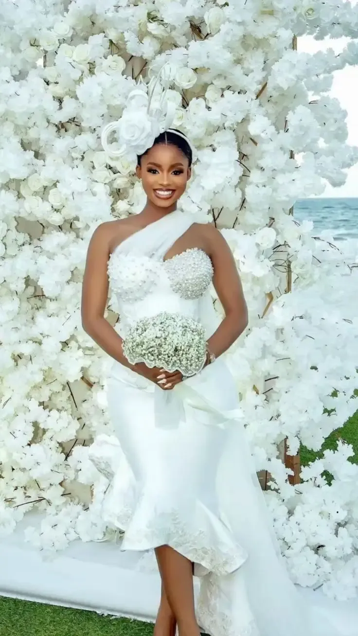 Save Big on Bulk African Attire Wedding Dresses African Design Wedding  Dresses: 2026 Asoebi Bridal Gown Sweetheart Beaded Tulle Asymmetrical Bride 