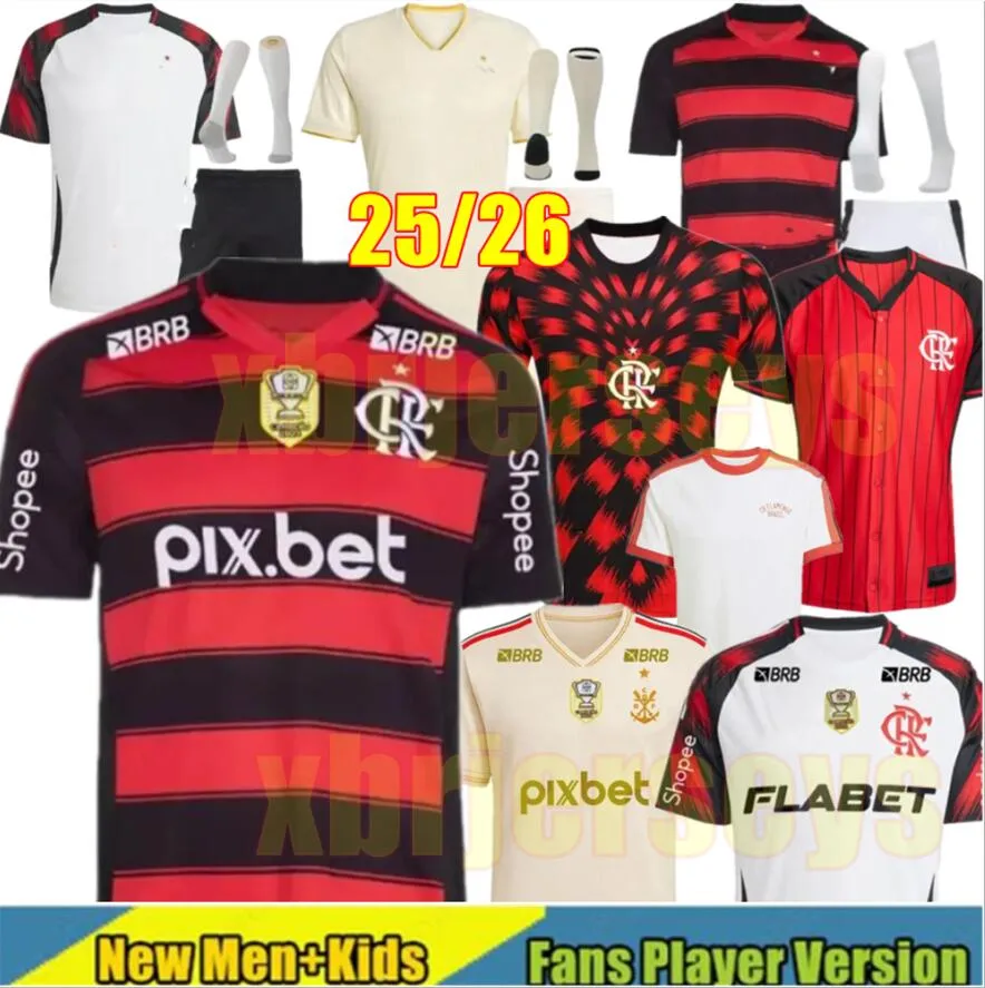 Save Big on Bulk Ronaldinho Flamengo Jersey 3XL 4XL 25 26 Flamengo Jersey  DE ARRASCAETA Soccer Jerseys Mens Kids Kit Baseball 2025 2026