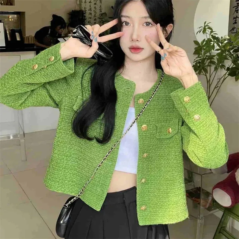 Giacca corta in tweed stile donna con temperamento di alta