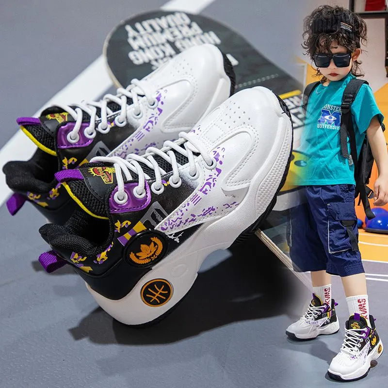 Scarpe Da Basket Per Ragazzi - Scarpe Sportive High Top Con Velcro, Antiscivolo E Traspiranti