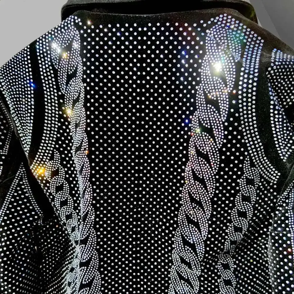Diamond Rhinestones Jacket Men's Top Quality Drill Punk Club Outfit ...