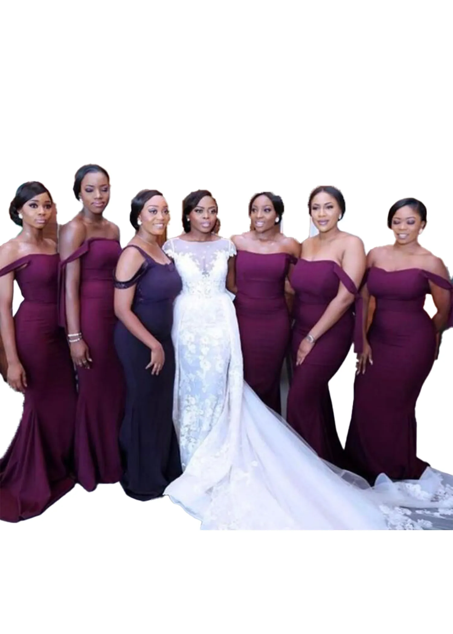 Burgundy Bridesmaid Dresses Long Off Shoulder Mermaid... From  Elegantdress009, $86.18 | DHgate.Com