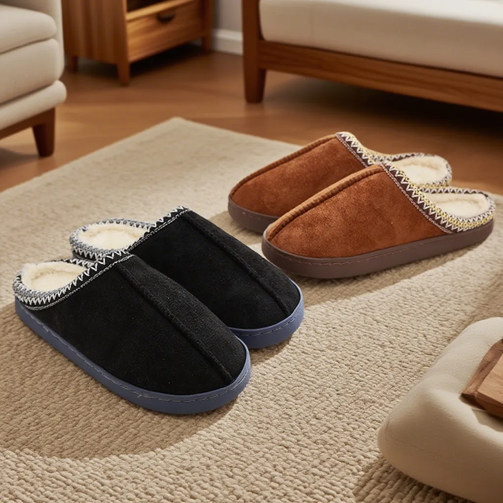 2025 Winter New Design Men's And Women's Same Cotton Indoor Home Couple Comfortable Warm Plush Slippers Large Size 47_vogvips.com