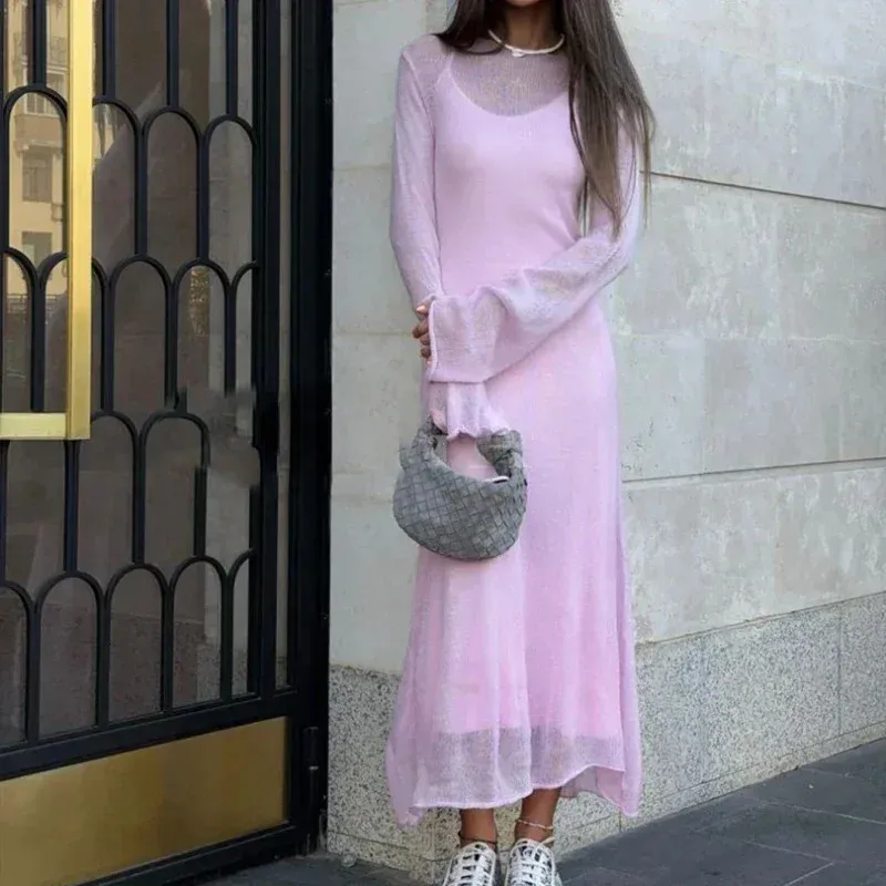 Long Sweater Dress Women Floor-Length Elastic Knit Short Sleeve Synthetic  Fiber from Dhgate Basic & Casual Dresses - price 31.06