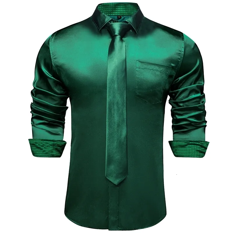 Satin Slim Fit green tuxedo shirt with Necktie and Handkerchief - Long Sleeve, Green/Yellow/Purple/Blue - Perfect for Weddings and Proms (250408) Satin Slim Fit green tuxedo shirt with Necktie and Handkerchief - Long Sleeve, Green/Yellow/Purple/Blue - Perfect for Weddings and Proms (250408)