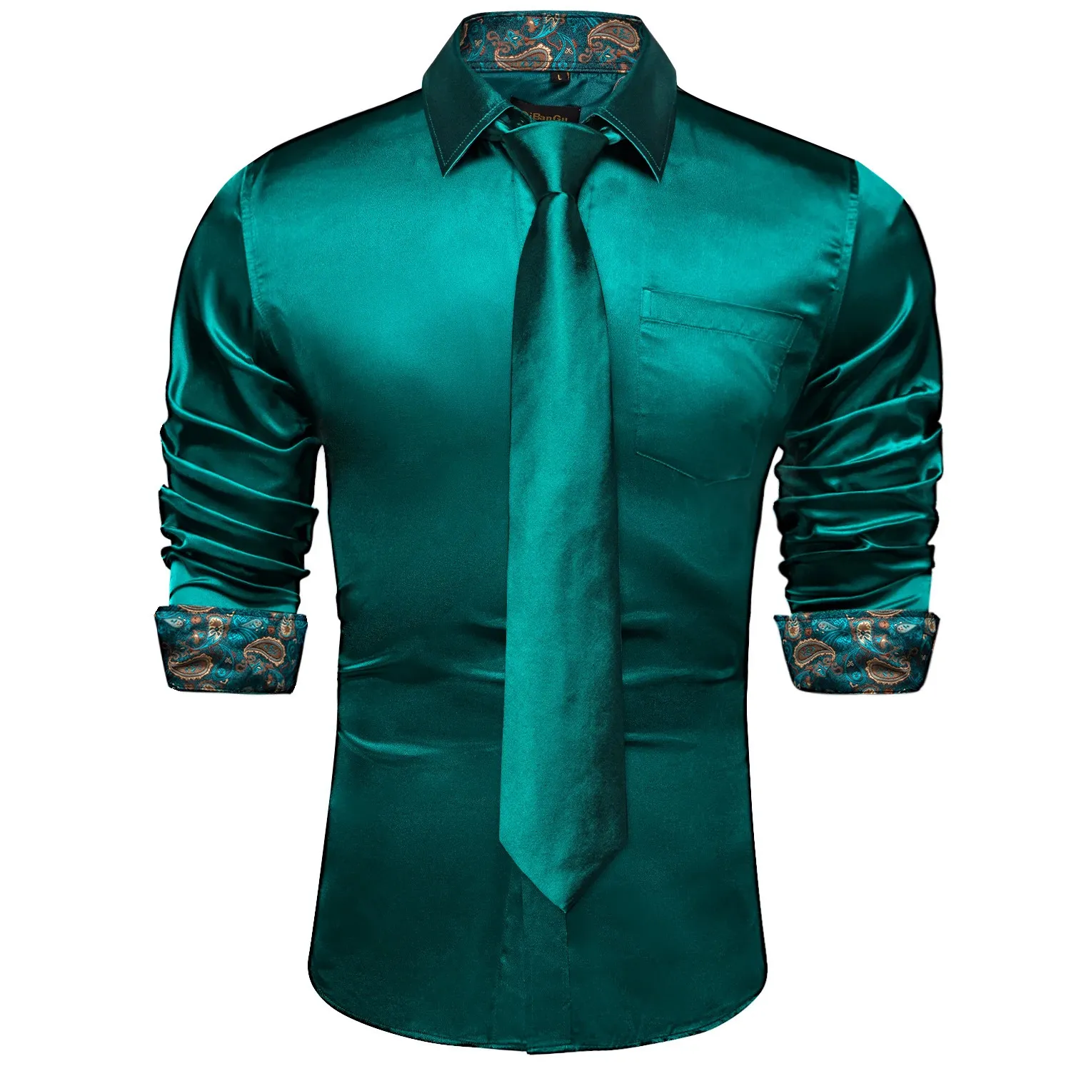 emerald green dress shirt for men Men's Jade Green Tuxedo Shirt