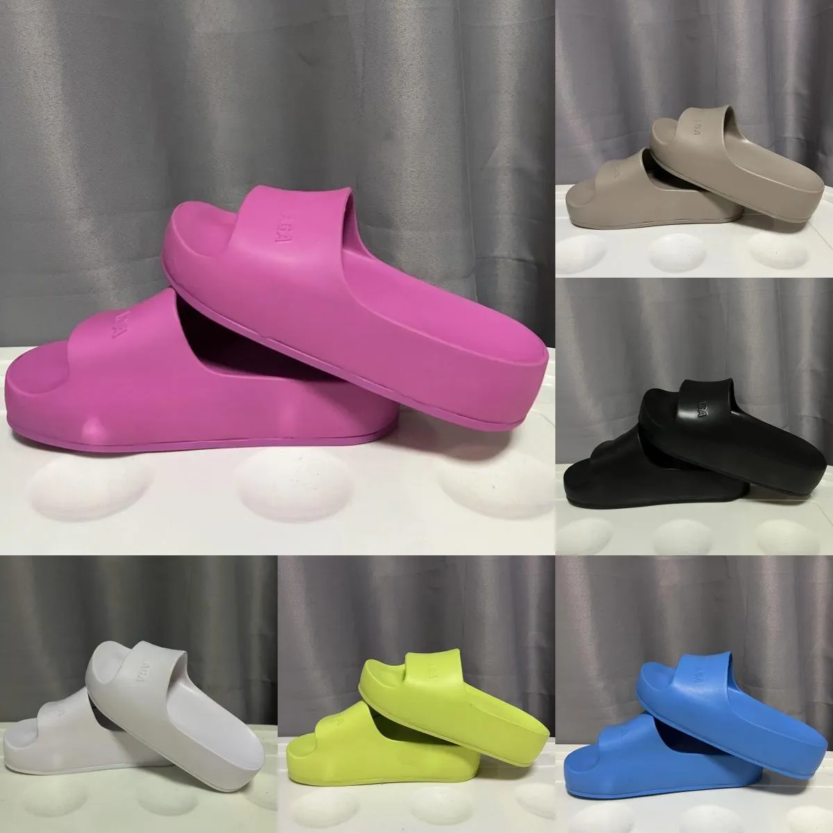 Designer Women Sandals Thick Bottom Slippers Classic Black Pink