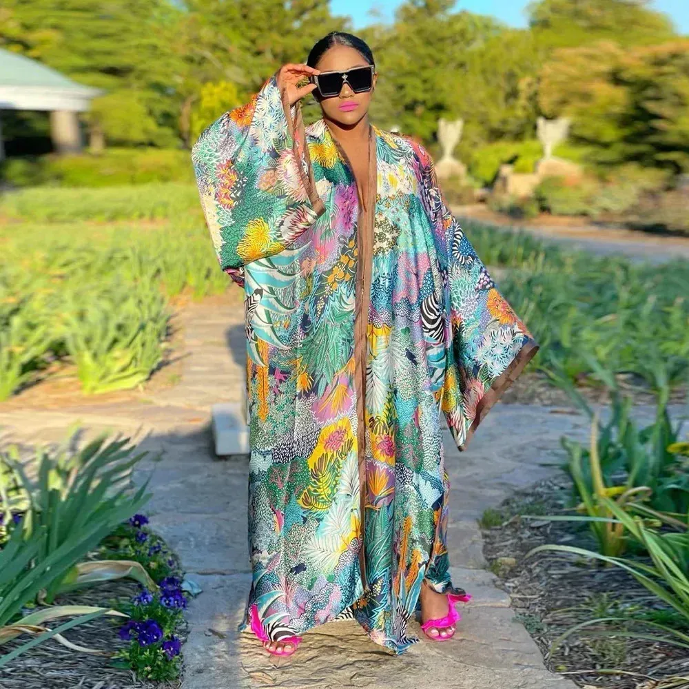 Boho Printed Kimono Maxi Flowy Maxi Dress With... From Topwang02, $22.56 |  DHgate.Com