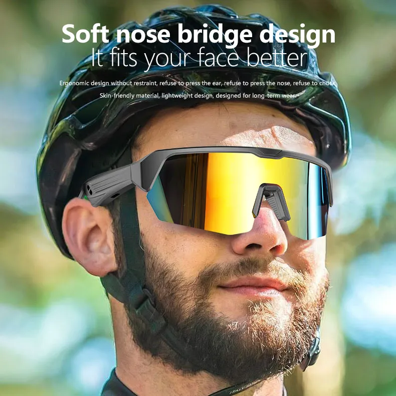 Occhiali Intelligenti, Occhiali da Sole Bluetooth con Lenti Polarizzate UV400, Microfono e Altoparlanti Incorporati, Chiamate in Vivavoce, Occhiali Musicali con Circondamento Occhiali Intelligenti, Occhiali da Sole Bluetooth con Lenti Polarizzate UV400, Microfono e Altoparlanti Incorporati, Chiamate in Vivavoce, Occhiali Musicali con Circondamento