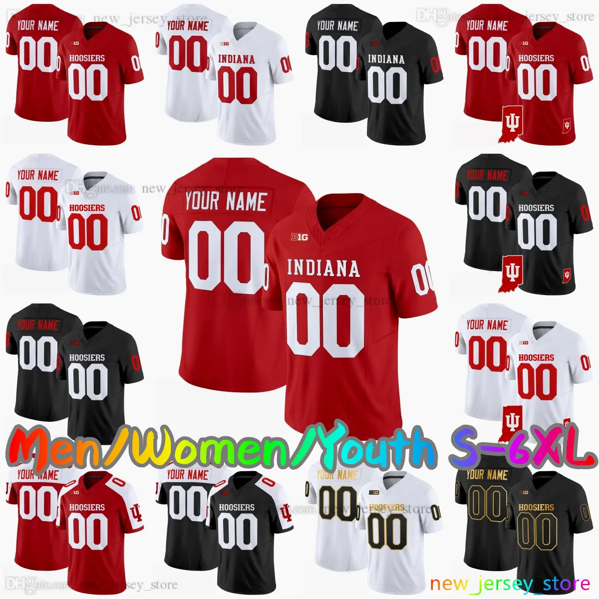 Custom 2025 Indiana Hoosiers College Football Jersey S-6XL: 15